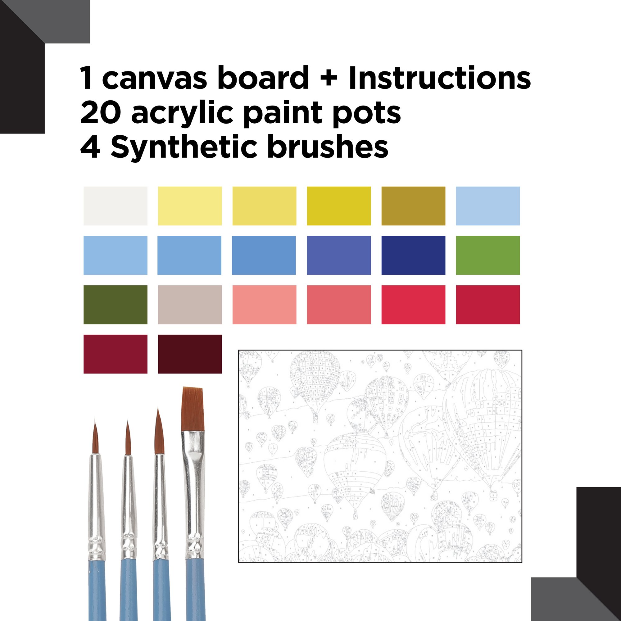 Paint by Numbers for Adults - Hot Air Balloons - Image 4